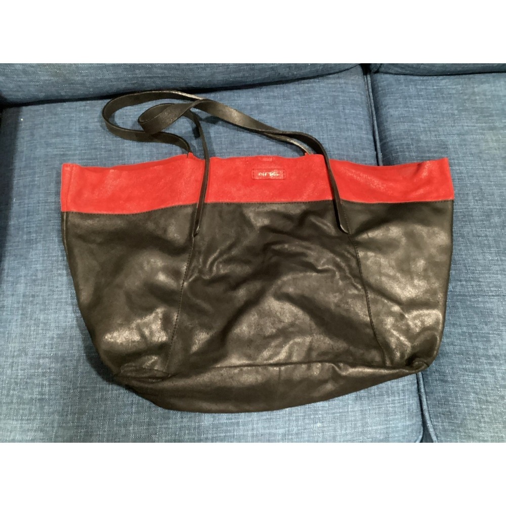 Rare Diesel Tote Bag Red And Black With Small Wallet
